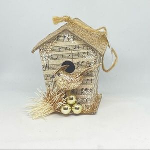 Holiday Lane Typescript Paper And Glitter Bird Ornament Christmas